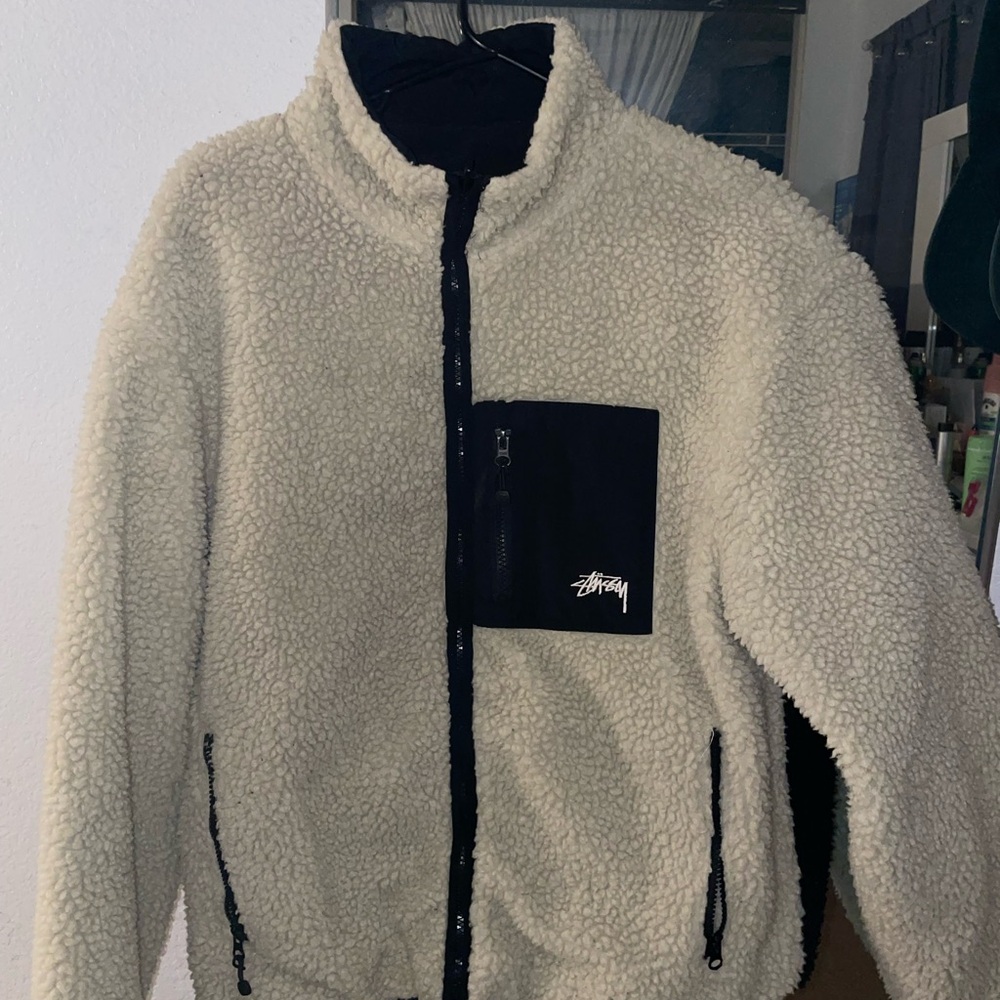 Stussy Sherpa Jacket with Black Details